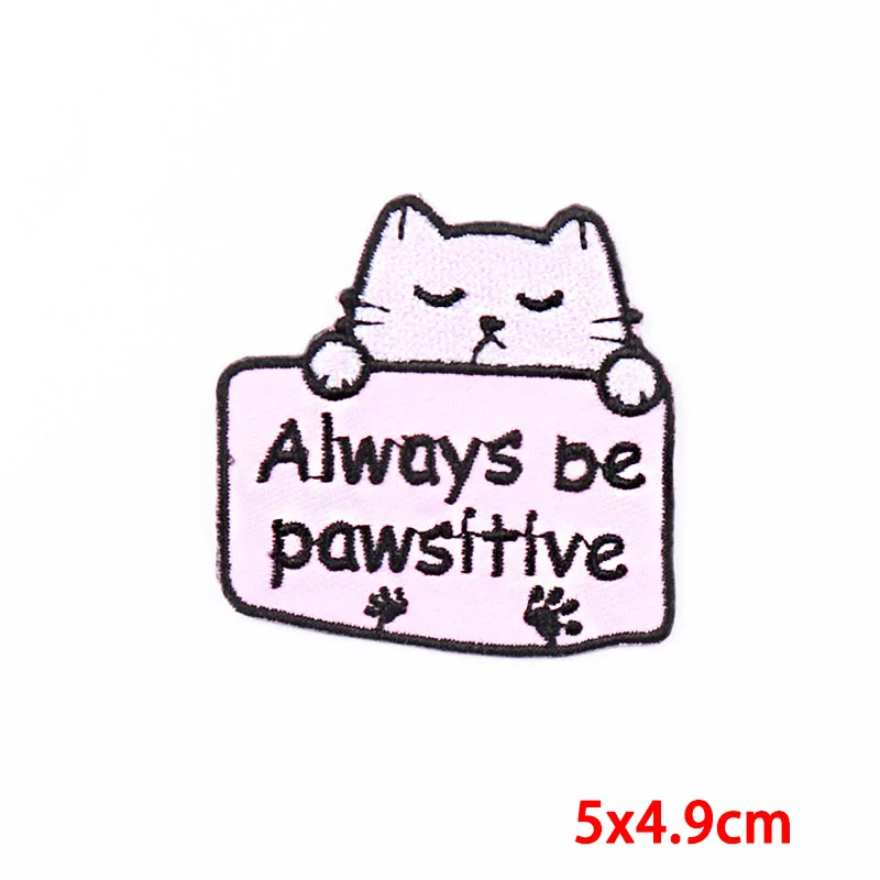 50Pcs Bulk Embroidered Patches for Clothes Kitty Clothing Stickers Sewing Iron On Patch Thermal Adhesive Applique Fusible