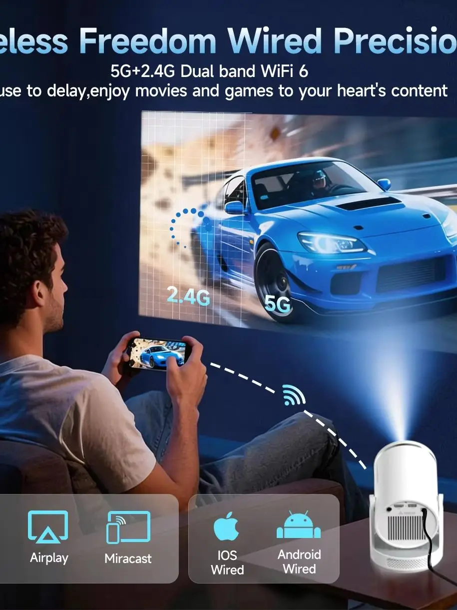 Magcubic HY320Pro 400ANSI Full HD Projektor, Native 1080P Autofokus, Android 14 Sprachsteuerung 8K-Unterstützung Tragbares Heimkino, HY300 Pro Upgrade