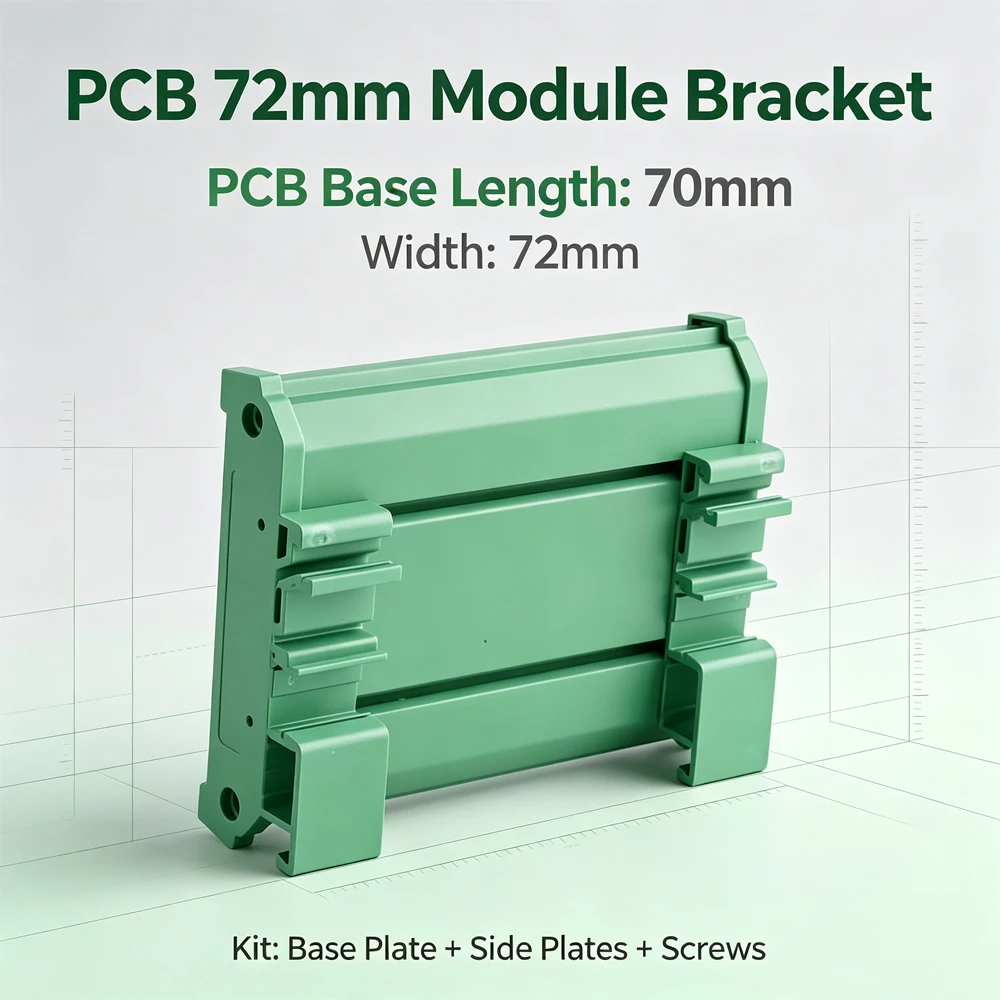 72mm PCB Module Bracket DIN Rail Mount Housing Base 40‑140mm For PLC Relay Circuit Board Terminal Block PCB Module Installation view 3