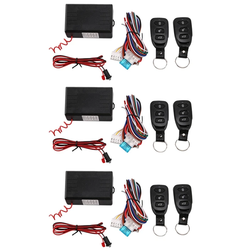 3X Car Alarm Systems Auto Remote Central Kit Door Lock Keyless Entry System Central Locking With Remote Control