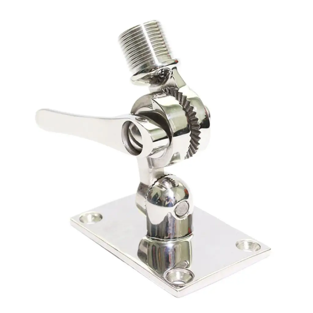 Marine VHF Adjustable Antenna Base Mount 316 Stainless Steel For Boat