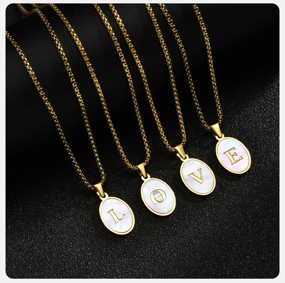 Vnox Herren-Halskette mit Initialen, A-Z Buchstaben-Anhänger, goldfarben, Edelstahl-Kastenkette, personalisierter Schmuck, Geschenk für Männer, für den täglichen Gebrauch – Detail 5