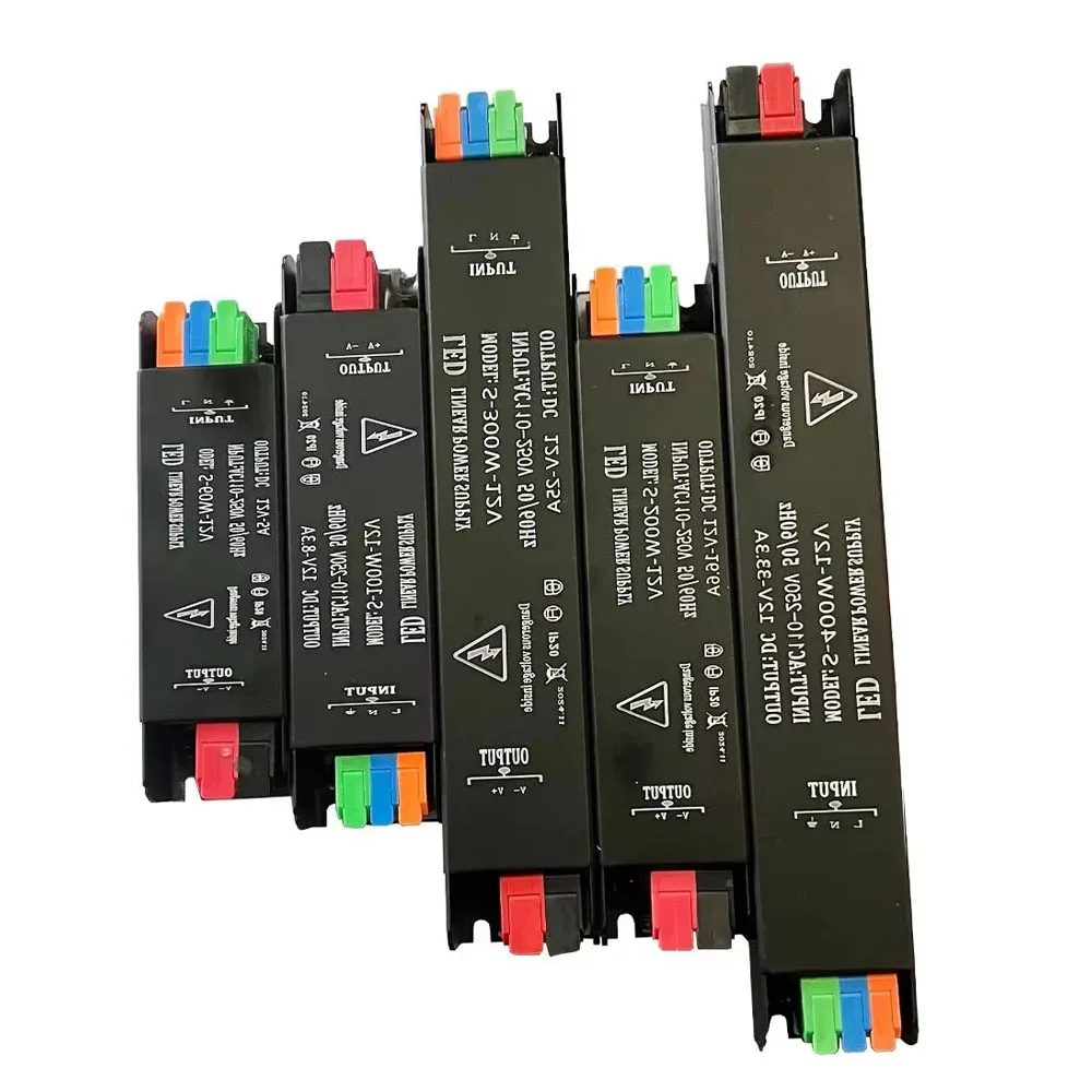 Adaptador de Corriente para Controlador de Luces LED, Fuente de Alimentación Conmutada AC110-250V a DC 12V 24V 60W-400W, Transformadores de Iluminación Silenciosos para LED