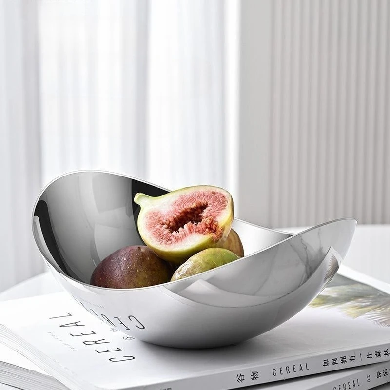 Stainless Steel Cooking Bowl Large Irregular-shaped Bowl Creative Light Luxury Irregular Salad Bowl Restaurant