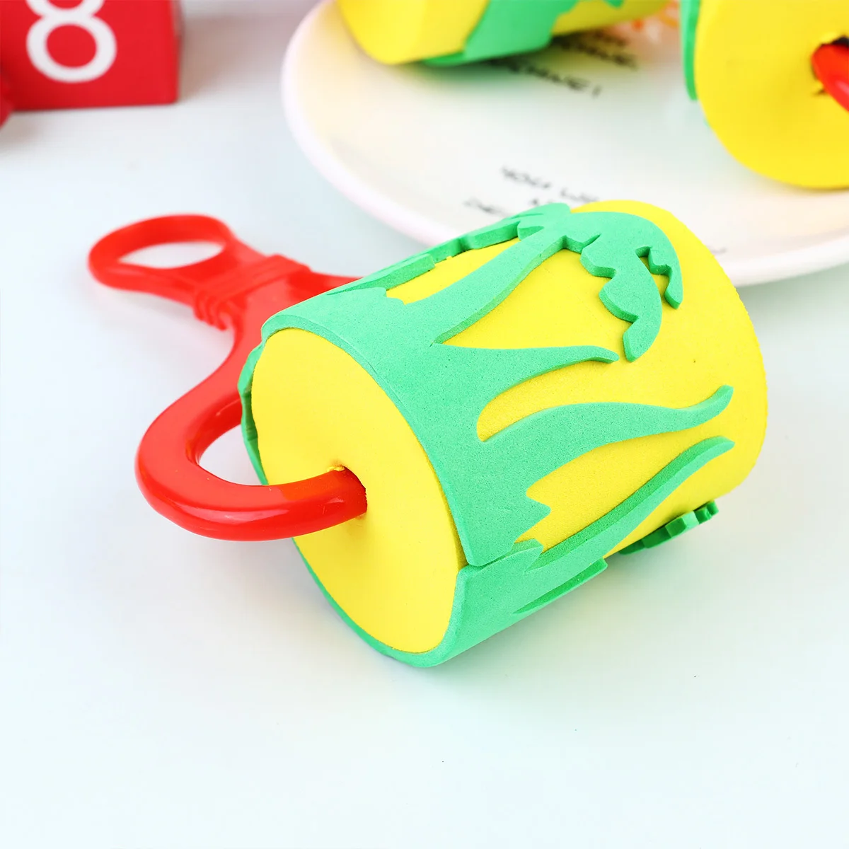 

5Pcs Animal Pattern Sponge Brush Stamper Colorful Roller for Painting Art Creation Preschool Beginners Sponge Stamper