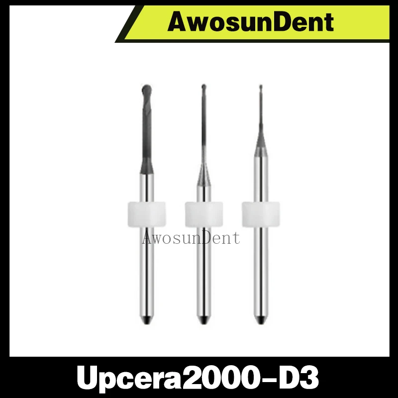 

UP2000 D3 DLC DC Diamond Coated Milling Burs Dental Tool Zirconia Block PMMA PEEK WAX Upcera Milling Bur Drill Burs