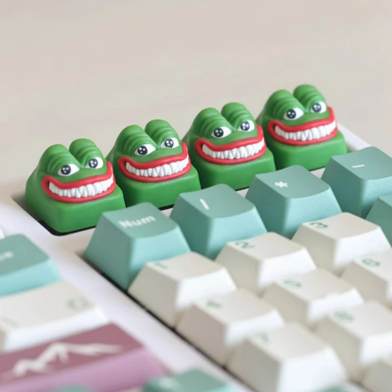 Point Lovely Frog Animal Keycap 3D Artisan Cute Keyboard Cap Handmade Personality Resin Custom KeyCap for Mechanical Keyboard