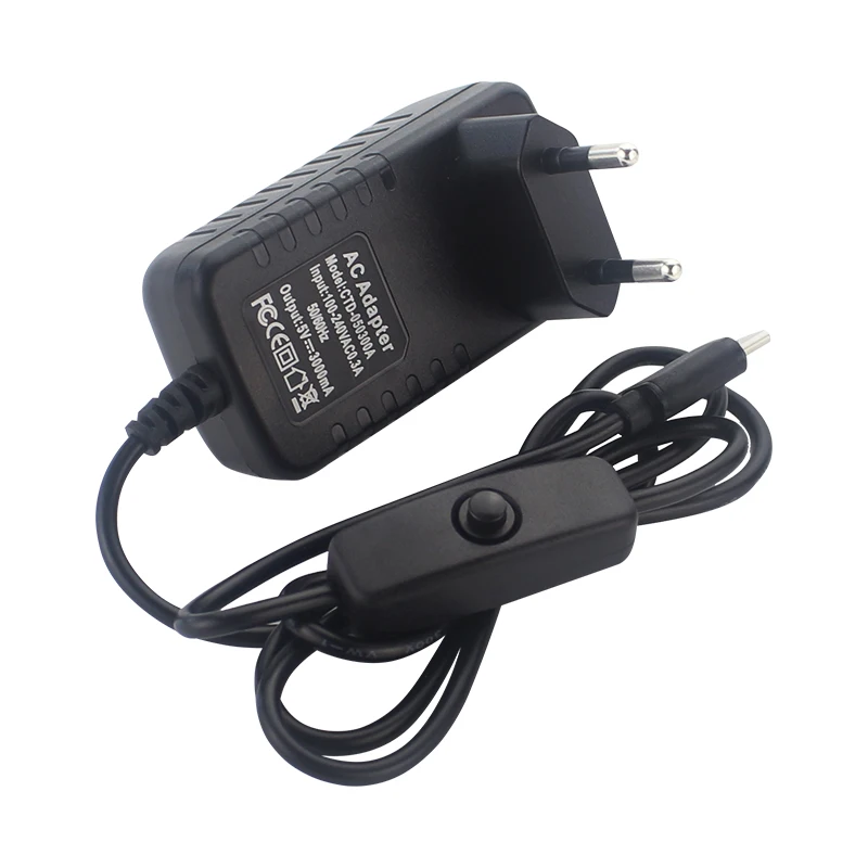 5V 3A Power Supply with ON/OFF Switch EU US UK Plug Charger USB Type-C Power Adapter for Raspberry Pi 4 Orange Pi Zero 3 / 3B view 3