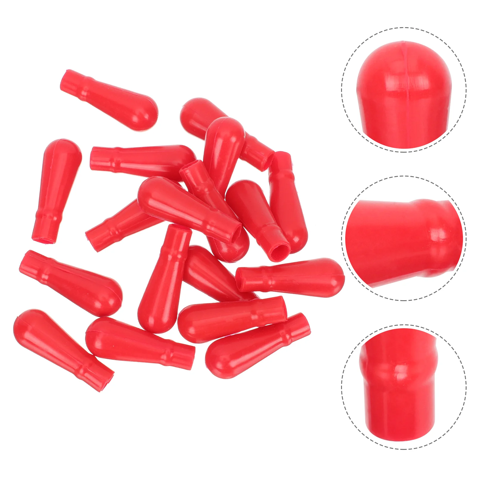 50 Pcs Dropper Silicone Cap Pipette Caps Bulb Tips Replacement Eye Droppers Head Scale