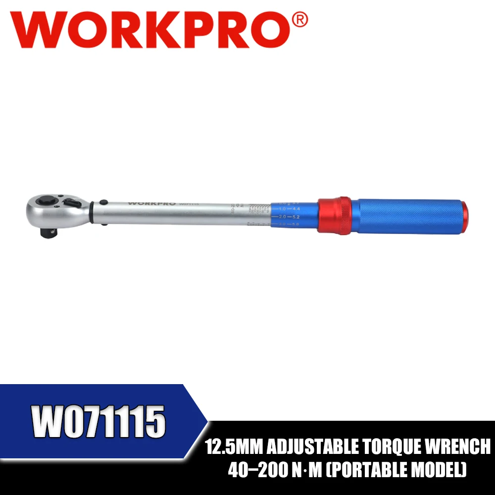 Image of WORKPRO W071115 12,5 mm einstellbarer Drehmomentschlüssel, 40–200 N·m (tragbares Modell) Handwerkzeuge