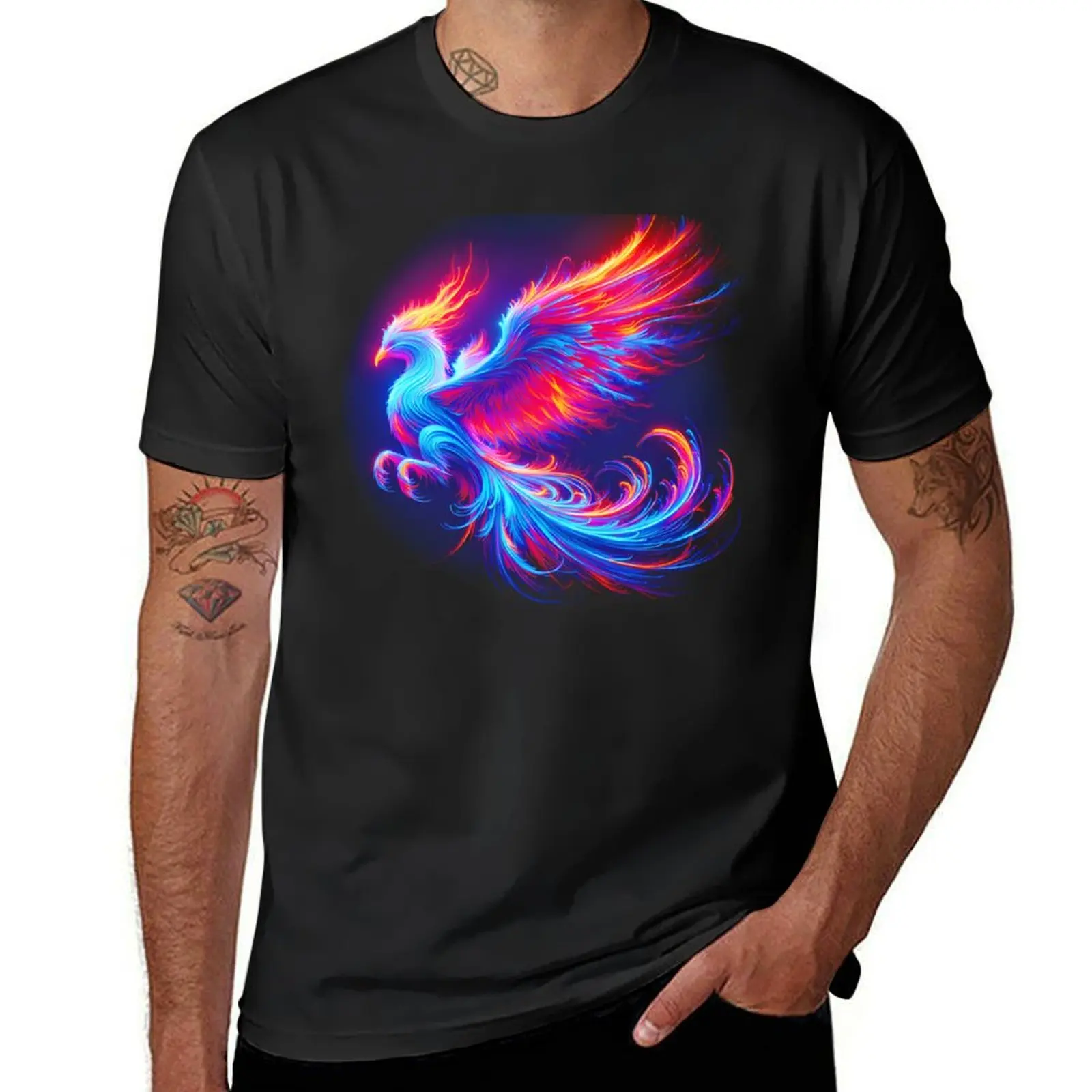 Phoenix 2 Black removed Colour Enhanced T-Shirt tees funnys new edition oversized t shirt men