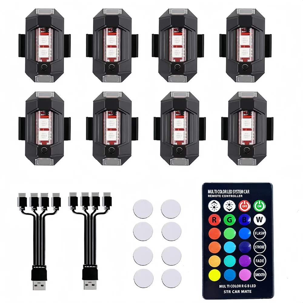 

LED Emergency Strobe Lights Kit 7 Colors LED Anti-Collision Aircraft Night Flashing Warning Signal Light For Motorcycle Drone