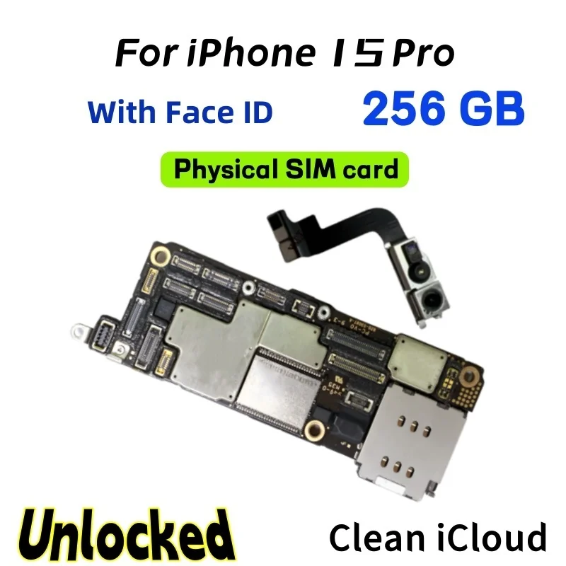 iPhone 15 Pro用ロジックボード、完全動作確認済み、128GB/256GB、Face