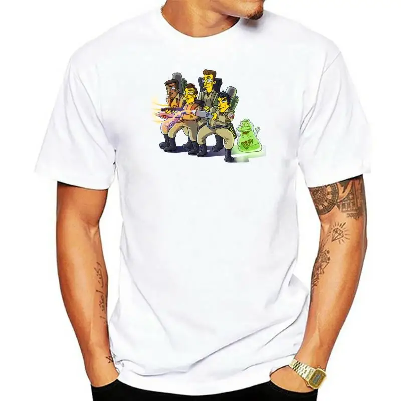 Ghost Busters Cartoon Mens White Custom Made T-Shirt Summer Style Casual Wear Tee Shirt