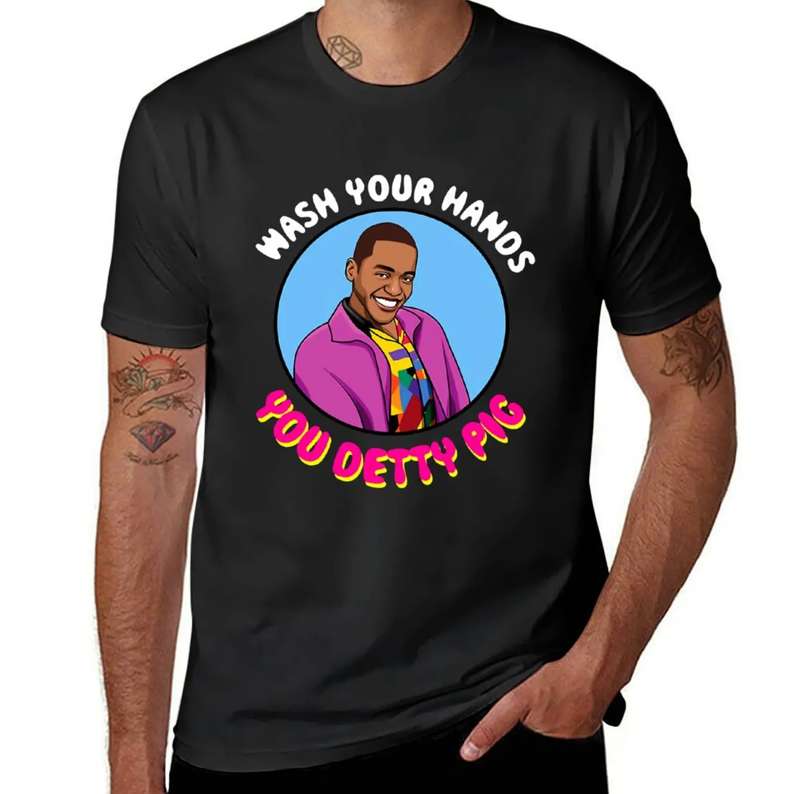 Eric Effiong Wash Your Hands You Detty Pig T-Shirt quick drying summer clothes vintage t shirts for men graphic