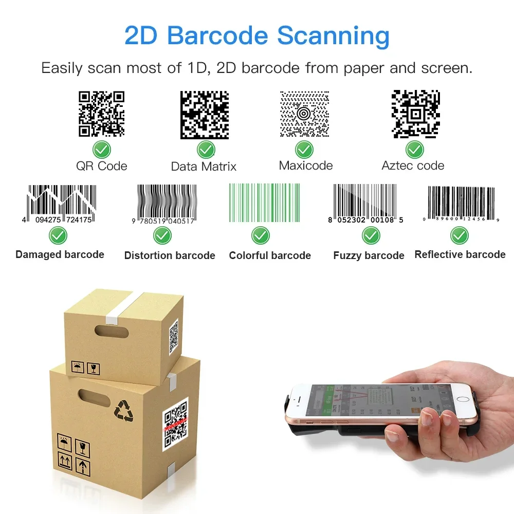 Imagem -03 - Eyoyo-barcode Reader Portátil para Biblioteca Barcode Scanner Data Matrix 1d 2d qr Back Clip Bluetooth Telefone