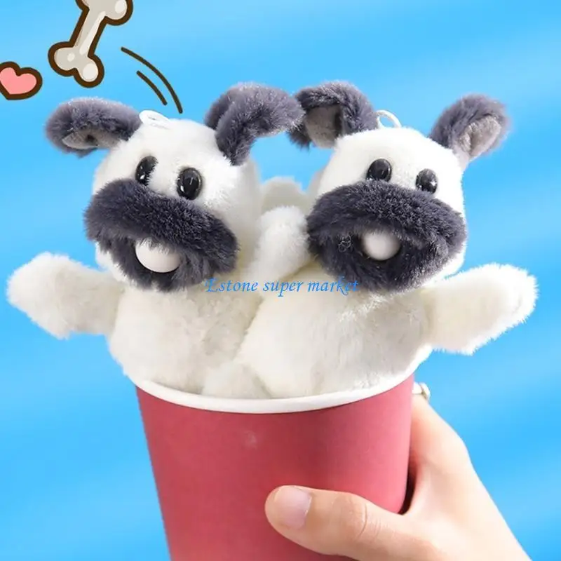 

090B Cartoon Hand Squeeze Venting Toy Sensory Keychain Stuffed Animal Keyring Charm Figurines for Employee Pressure Release