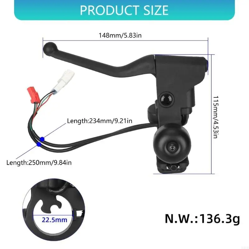 ระบบมือจับเบรก ABS ความแข็งแรงสูงพร้อมกระดิ่งไฟเลี้ยวในตัวเพื่อการฟื้นฟูสมรรถนะของสกู๊ตเตอร์อย่างเหมาะสมที่สุด