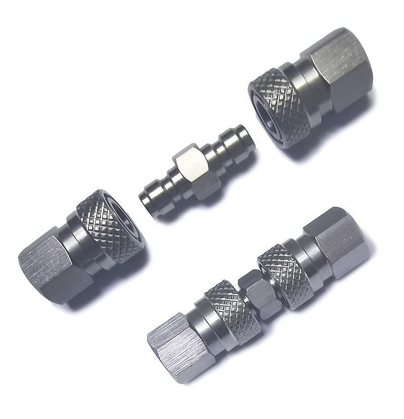 Both End Male Quick Disconnect 8mm Adaptor Stainless Steel Double Male Fill Nipple HPA High Pressure Accessories