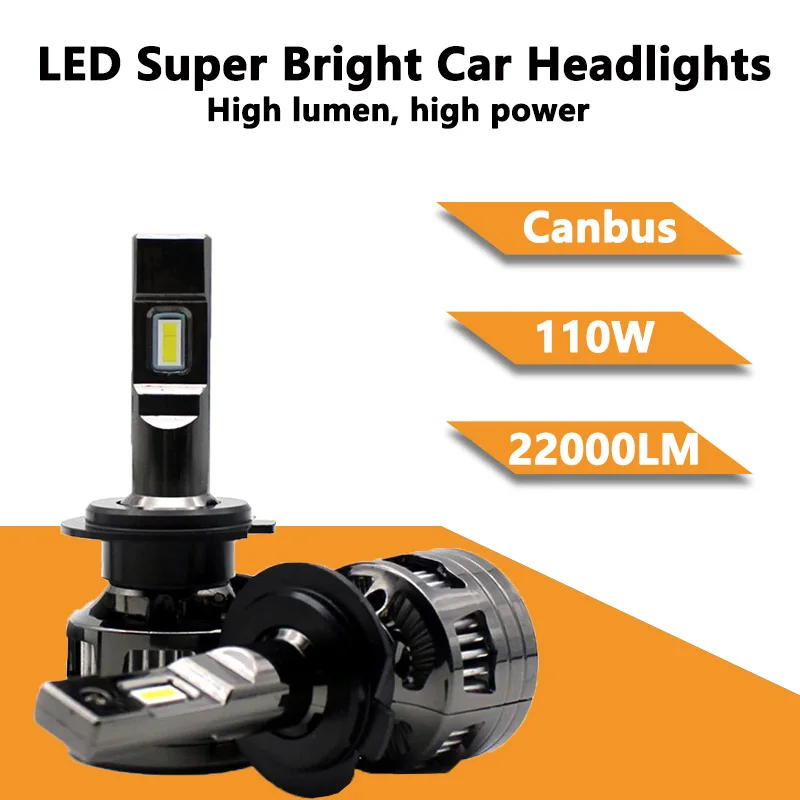 

2Pcs 120W 22000LM Car Led Headlight H1 H4 H7 H11 LED Canbus 9005 9006 9012 High Beam Fog Lights Automobiles Turbo