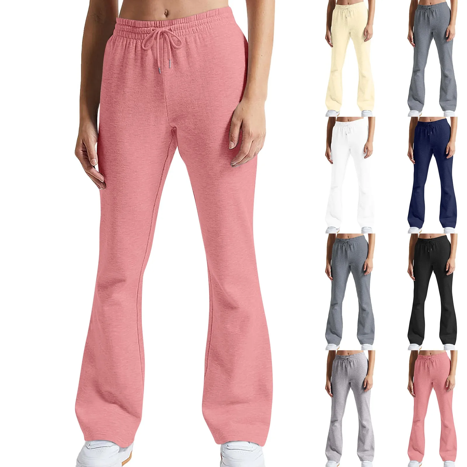 Autumn Winter Athletic Sweatpants Low-Waisted Trousers Black Drawstring Flare Pants Streetwear High Quality Women Long Pants