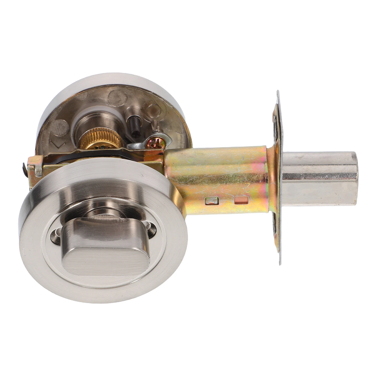 

Round Door Lock Single Cylinder Deadbolt Steel Color Hidden Bolt Locks for Bedroom Doors Smooth Surface Zinc Alloy