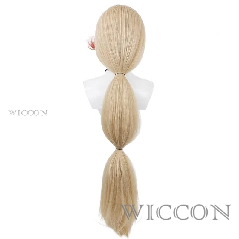 Charlie Morningstar Wig Anime Cosplay Women Long Yellow Hair Charlie Cosplay Highlight Dyeing Hair Free Wig Cap Tail and Horn