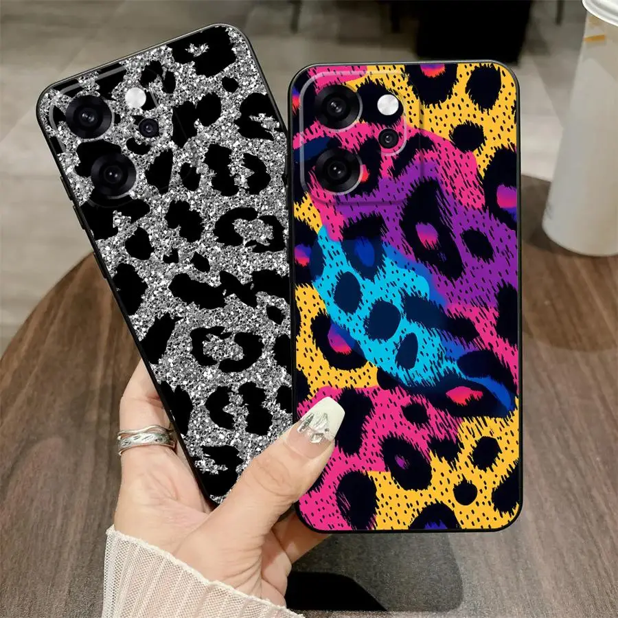 Чехол для Oppo Reno A78 A76 Reno 4F 5 6 7 8 10 11 14 A74 A93 A84 A83 A96 A98 F9 F11 F29 Мягкая задняя крышка телефона Fashion Leopard