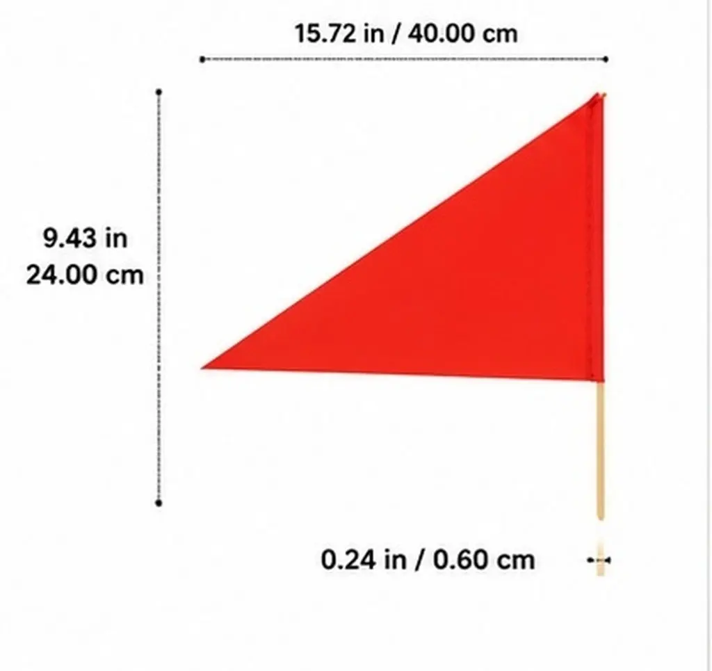 12Pcs Red Triangle Marking Flags for Construction Sites Lawn Gardens Survey Irrigation Sprinkler Heads Utility Lines Landscape