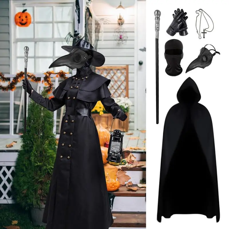 

Women's Halloween Costumes Witch Carnival Outfits Set Cloak Robe Funny Steampunk Cosplay Masque Costume For Unisex Men Women