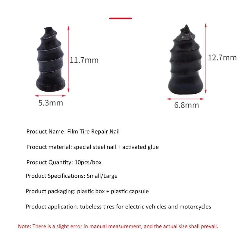 50Pcs Tire Repair Rubber Nails Auto Motorcycle Vacuum Electric Bike Tire Repair Nail Self-Service Tire Repair Nail