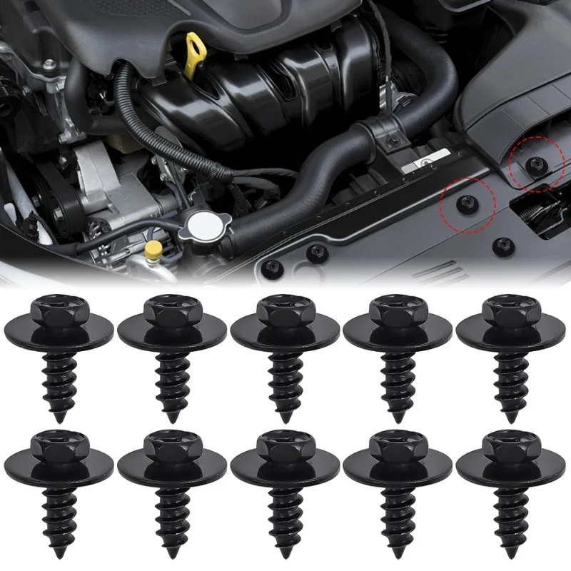 Automotive Hexagonal Head Self-tapping Screws Car Fender Splash Seal Guards Rivet Clip Screws Fasteners Plastic Clip Buckle