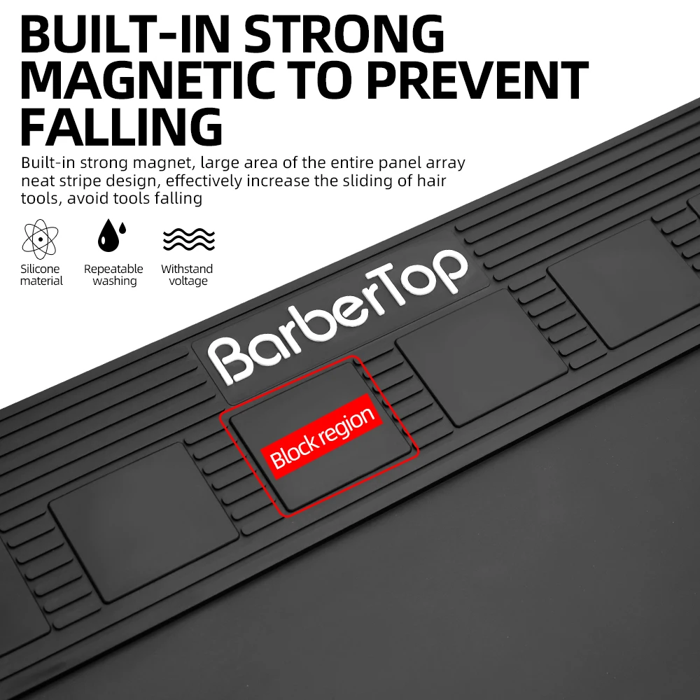 Afbeelding 5: 3/6 Grid Elektrische Push Opslag Mat Kappers Magnetische Lade hittebestendig Pad Siliconen Kussen Clip Schaar Display mat Tool