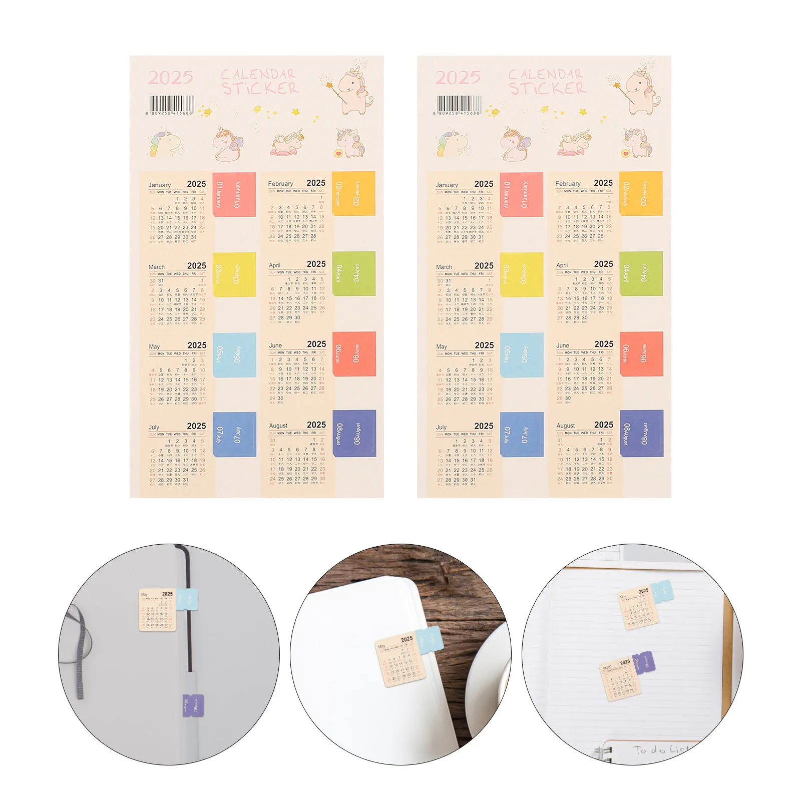 

6 Sets Calendar Book Tabs Index Diy Stickers Month Daily Use Planner for Adults