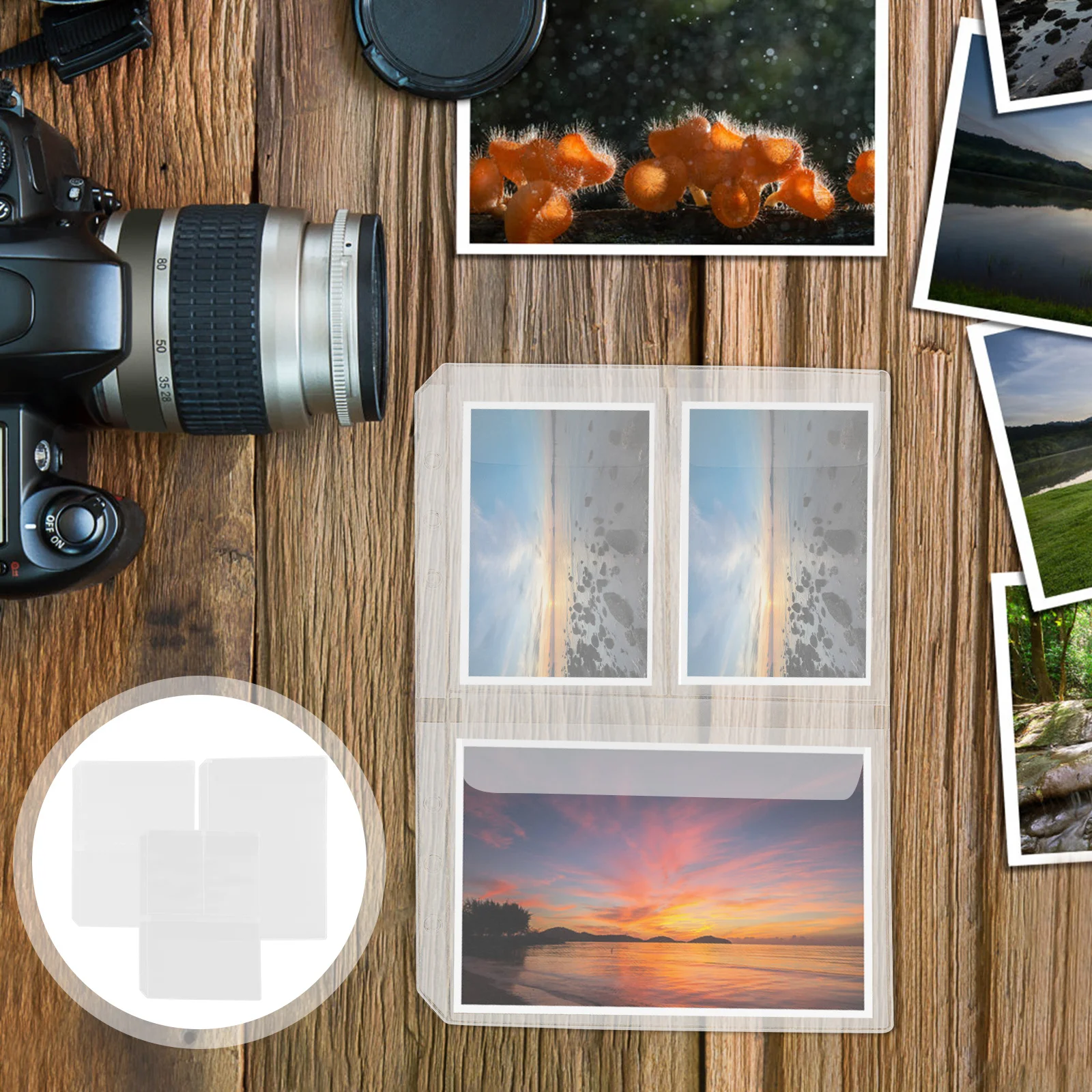 

15pcs A5 6-Holes Pvc Binder Pockets Clear Waterproof File Holder For Receipts Bills Coins Id Cards Loose Leaf Notebook Storage