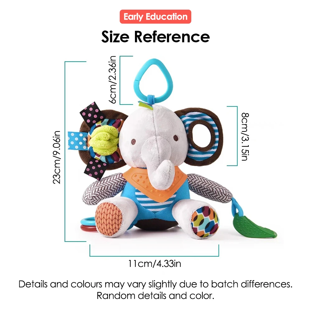 Montessori Baby Toys Kawaii Soft Plush Dolls Animal Strollers Pendant Toys for Newborn Boys Girls Toddler Birthday Gift