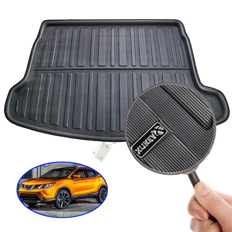 For Nissan Qashqai J10 J11 Rogue Sport 2014 2015 2016 2017 - 2022 Rear Trunk Boot Liner Mat Cargo Floor Tray Carpet Mud Kick Pad