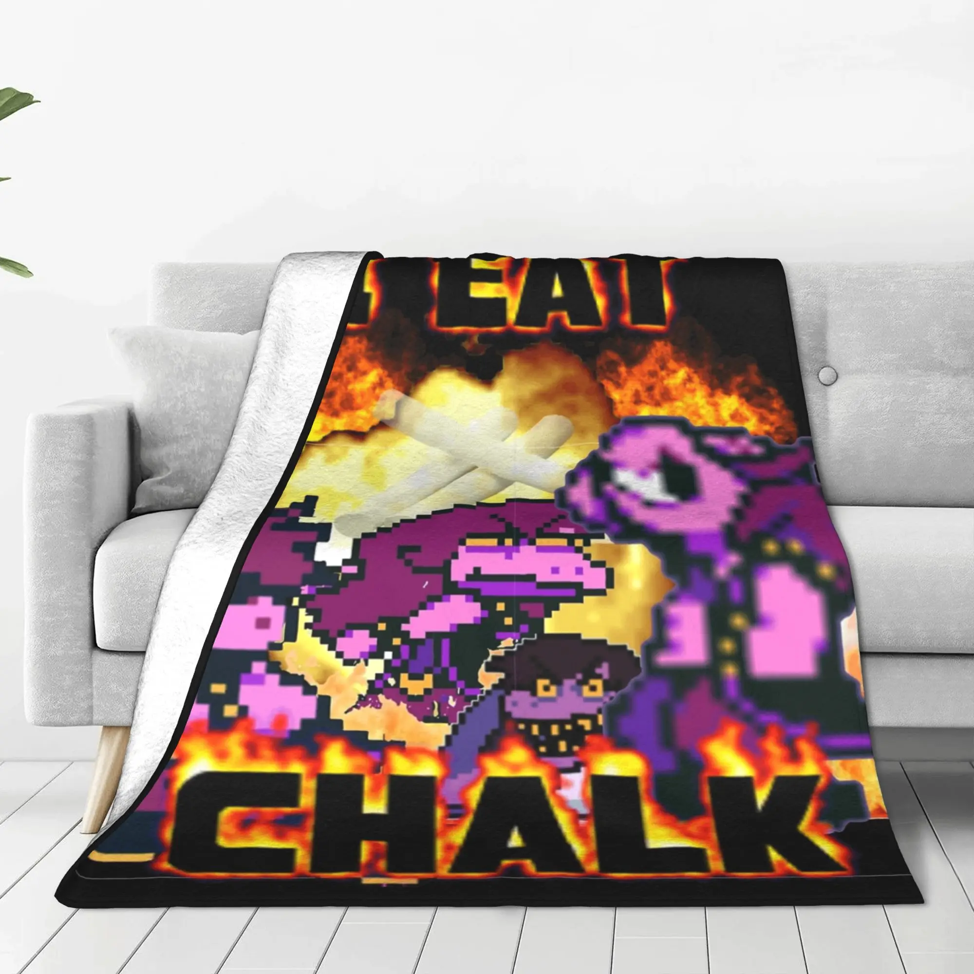 I eat chalk Susie deltarune Plush Blanket Kids Adult Flannel Throw Blanket For Couch Chair Sofa Bed Super Soft Quality Bedspread