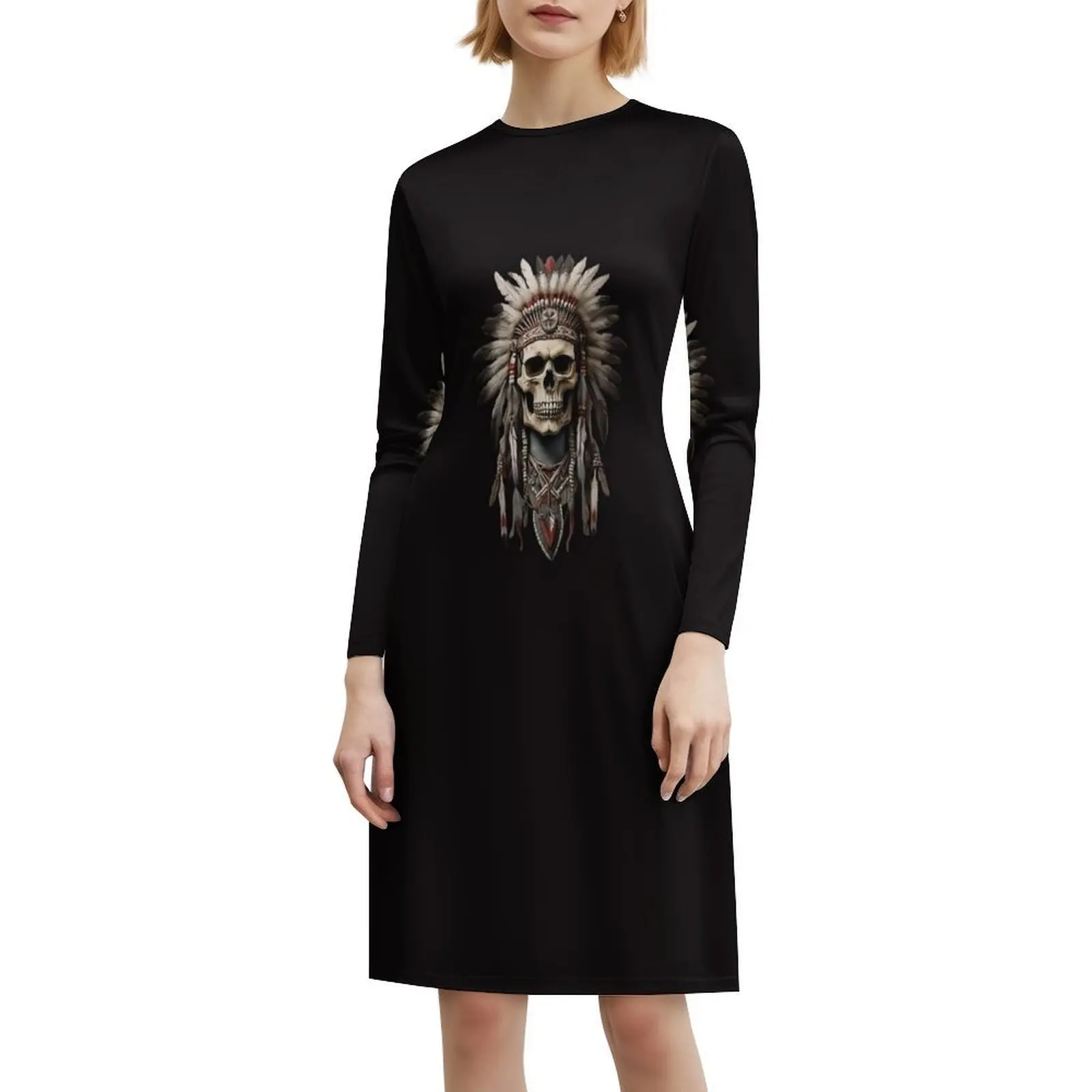 المكسيكي الهندي الجميل الجمجمة الكورية نمط فستان كاجوال للنساء بسيط اليومية مكتب سيدة فساتين الجمجمة المكسيكي كرنفال #6