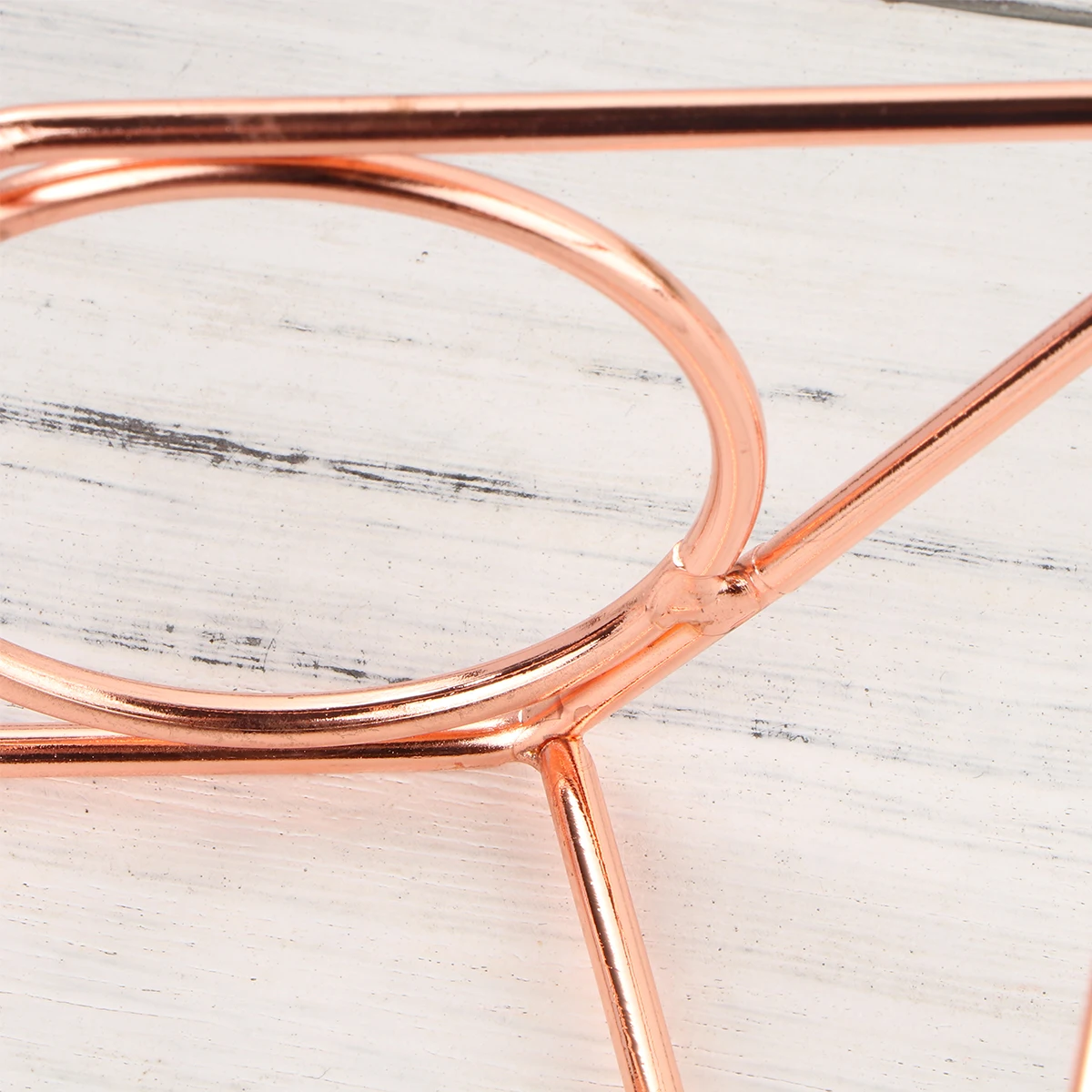 

Iron Tube Vase Geometric Flower Planter Hydroponics Green Plant Container Rose Gold Long Heat Resistant Metal Frame