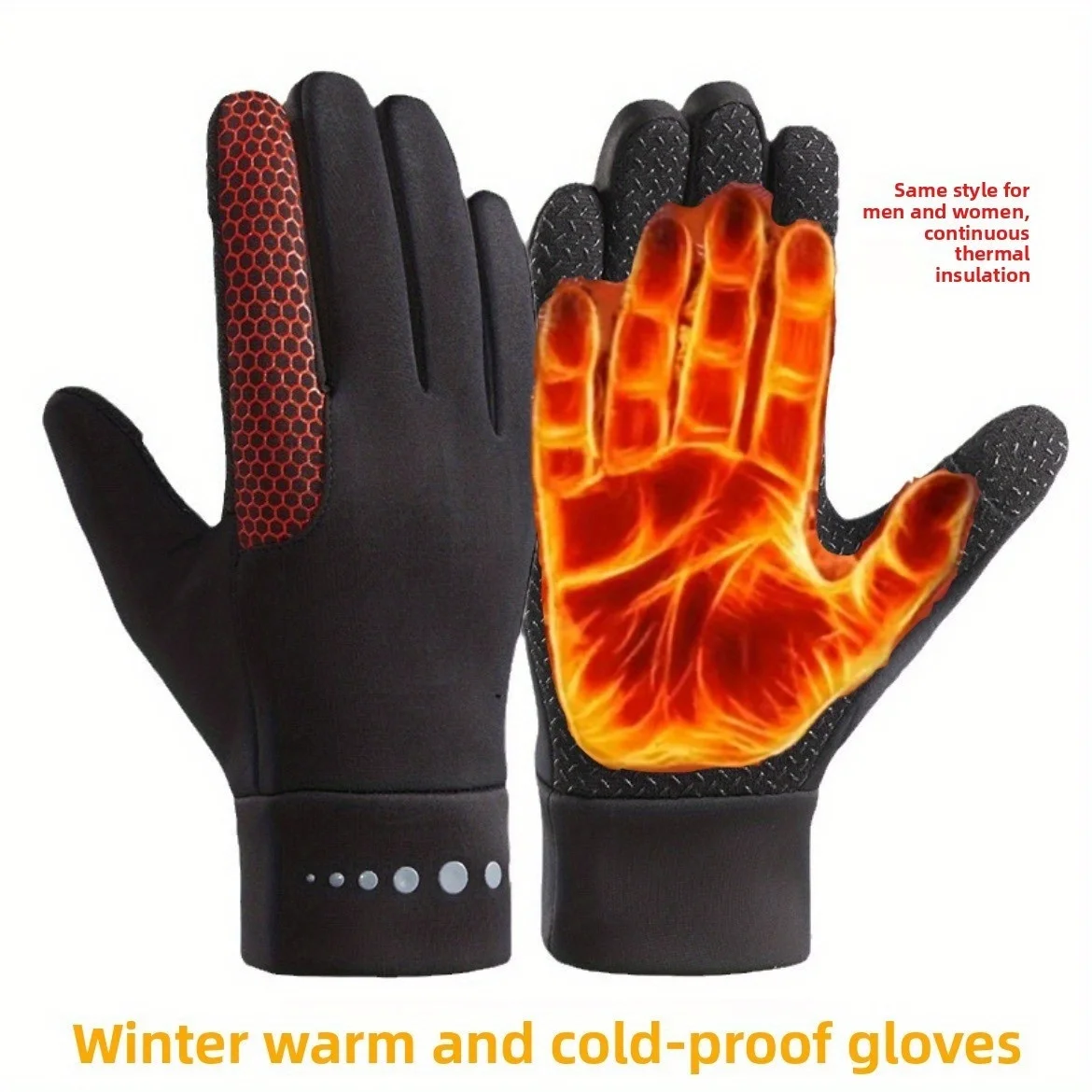 Warm Gloves for Men Motorcycle Winter Windproof Gloves Water-Repellent Cycling Takeaway Touch Screen Fishing Non-slip Gloves