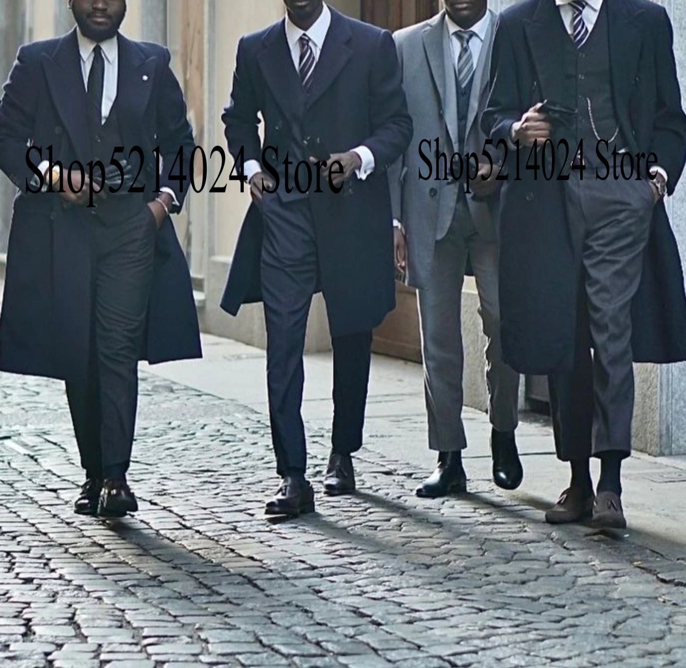 

Mens Winter Groom Wear Wedding Dress Business Suit Party Suit Herringbone Tweed+TR 3Piece (Overcoat+Pant+Vest)