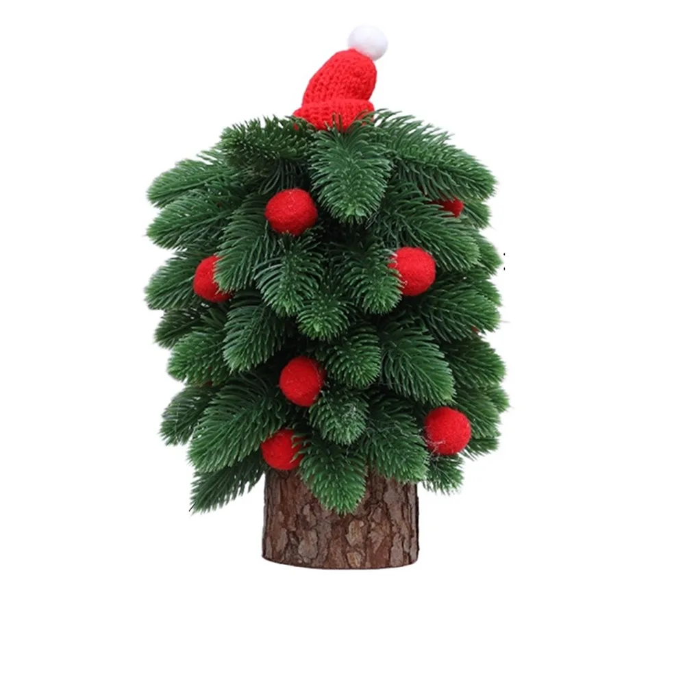 

Tower Shaped Christmas Tree Ornaments Wooden Base Lifelike Artificial Christmas Tree Reusable Christmas Decorations