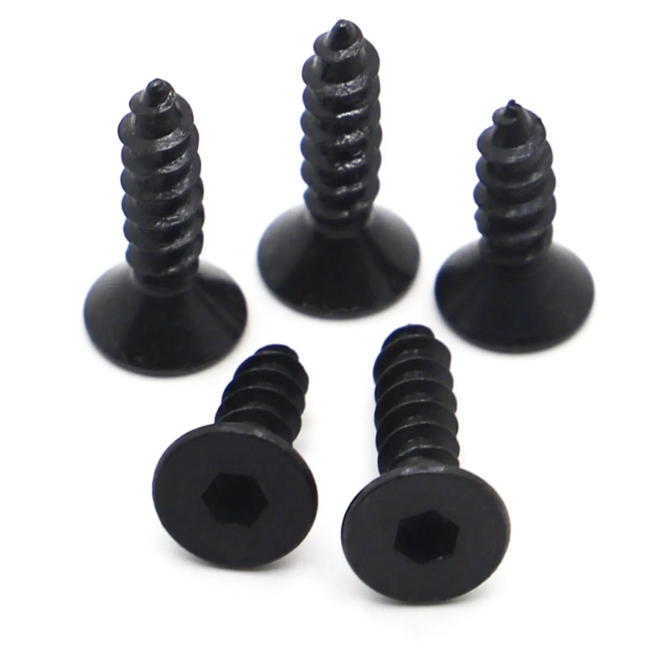 Tornillos autorroscantes de cabeza plana avellanada, hexagonal de acero 8,8 de grado negro, 5-50 piezas, M3 M4 M5