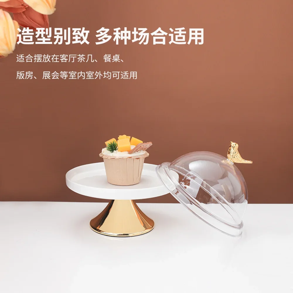 Light luxury European solid color high-footed ceramic fruit plate household decoration dessert table display stand simple