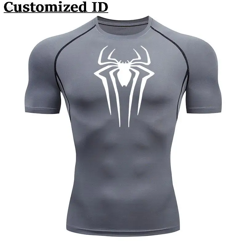 2023 New Short Sleeve Men\'s T-Shirt Summer Breathable Quick Dry Sports Top Bodybuilding Track Suit Compression Shirt Fitness Men