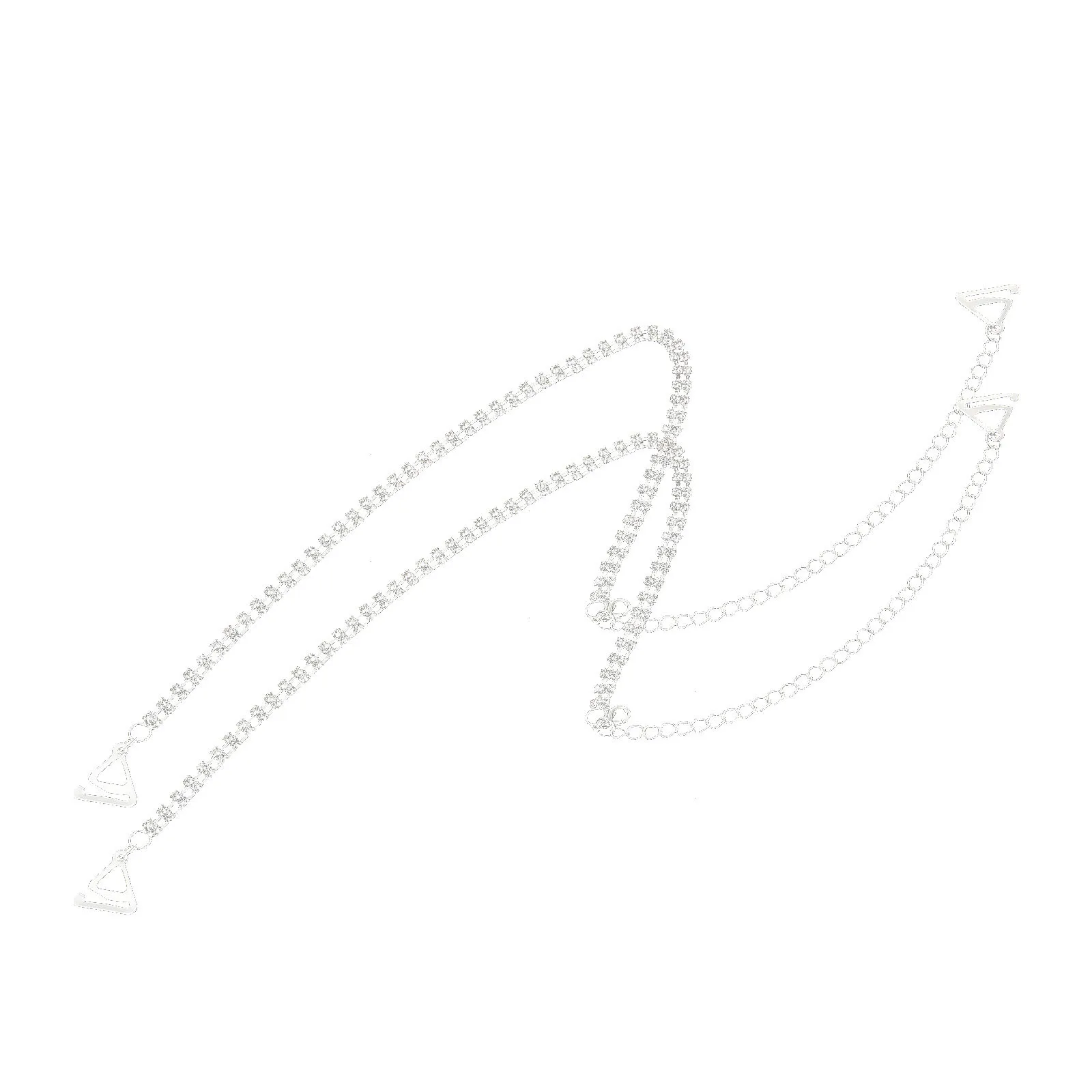 1 Paar Strass-BH-Schultergurte, silberfarben, rutschfest, verstellbar, Ersatz, unsichtbarer Unterwäschegurt, Damenbekleidung