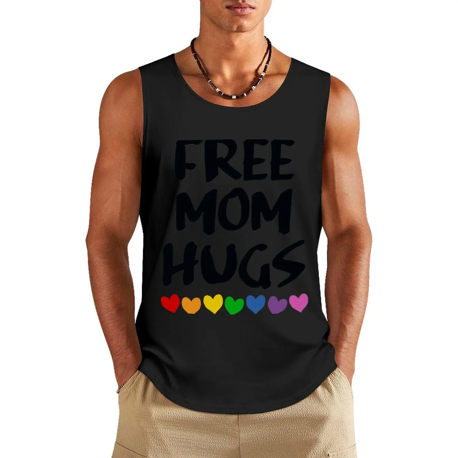 

FREE MOM HUGS Tank Top Gym clothes Men's sports t-shirt Fitness men clothing cool things