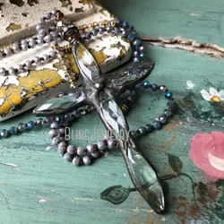 10pcs Boho Crystal Cross Pendant Necklace Women Gift Statement Gunblack Soldered Jewelry Arcane Grange Accessory