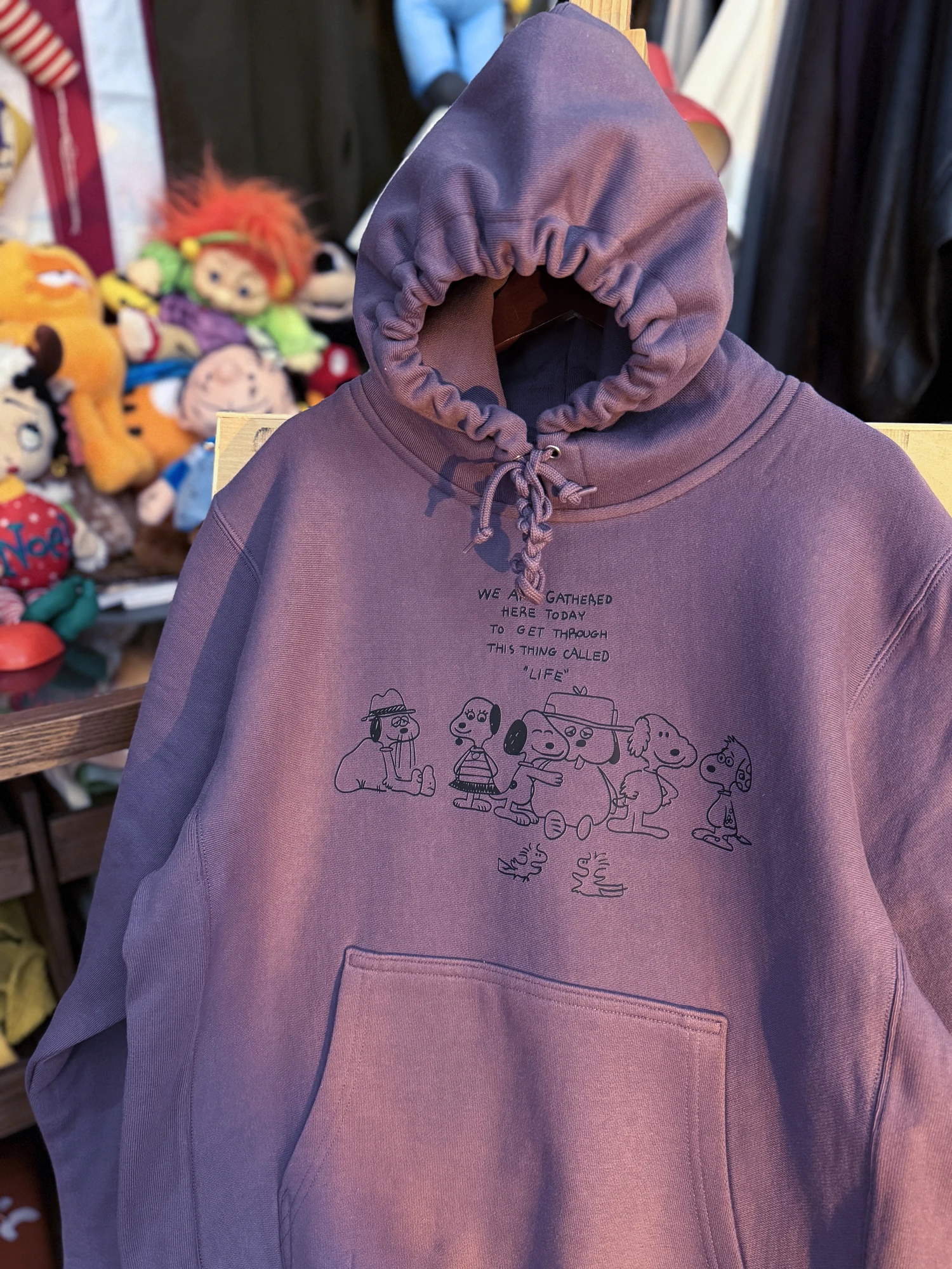 

Ретро-винтажная толстовка с капюшоном на флисовой подкладке, утепленная, парная, прямого кроя, с длинными рукавами, с принтом, из хлопка, с круглым вырезом горловины